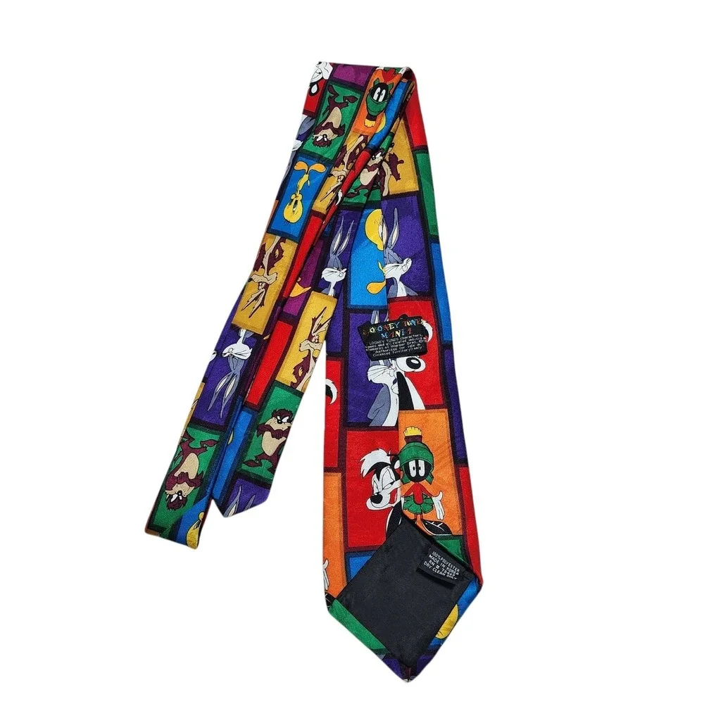 Looney Tunes Novelty‎ Tie Cartoon Characters Bugs Bunny Wile E. Coyote VTG